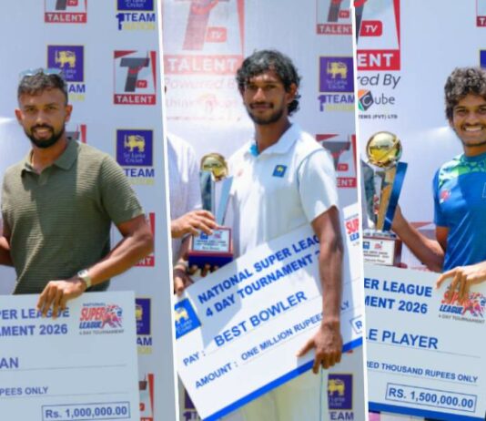 කවිඳු, සදීර සහ චමෝද් සම්මානයට පත් NSL තරගාවලිය National Super League 4 Day Tournament