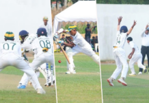 Senananayakians hung by the skin of their teeth to save the game against Wickramashila 2nd edition of the "Wickum-Sena Battle of the Greens" - Wickramasheela National School, Giriulla vs D.S. Senanayake National School, Meerigama