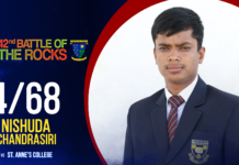 WATCH – Nishuda Chandrasiri 4/68 vs St. Anne’s College| 42nd Battle of the Rocks – Day 1