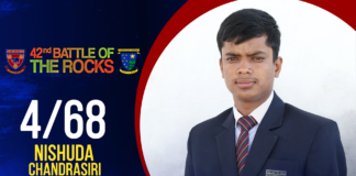 WATCH – Nishuda Chandrasiri 4/68 vs St. Anne’s College| 42nd Battle of the Rocks – Day 1