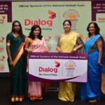 Ashani Senaratne– Head of Marketing - Dialog Axiata PLC handing over the sponsorship to Victoria Lakshmi – President, NFSL. Also pictured (L-R): Vindana Dayarathne - Secretary, NFSL and Padmini Horanage - Treasurer, NFSL