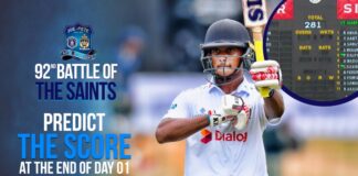 WATCH – Predict the score at the end of day 01 | 92nd Battle of the Saints 92nd Battle of the Saints- St. Joseph's vs St. Peter's