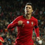 Cristiano Ronaldo celebrates scoring their second goal