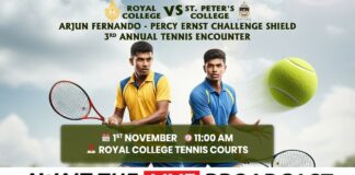 REPLAY – Royal College vs St. Peter’s College – 3rd Annual Tennis Encounter Royal College vs St. Peter's College