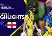 HIGHLIGHTS – Australia vs England – ICC U19 Men’s Cricket World Cup 2026 – Semi-Final 1