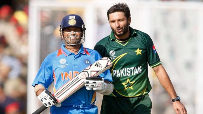 Sachin Tendulkar and Shahid Afridi