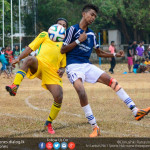 Sarasavi SC and Vikings SC player tussling for the ball