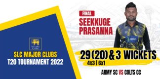 Watch - Seekkuge Prasanna 3 Wickets & 29 Runs vs Colts | SLC Major Clubs T20 Tournament 2022 - Final