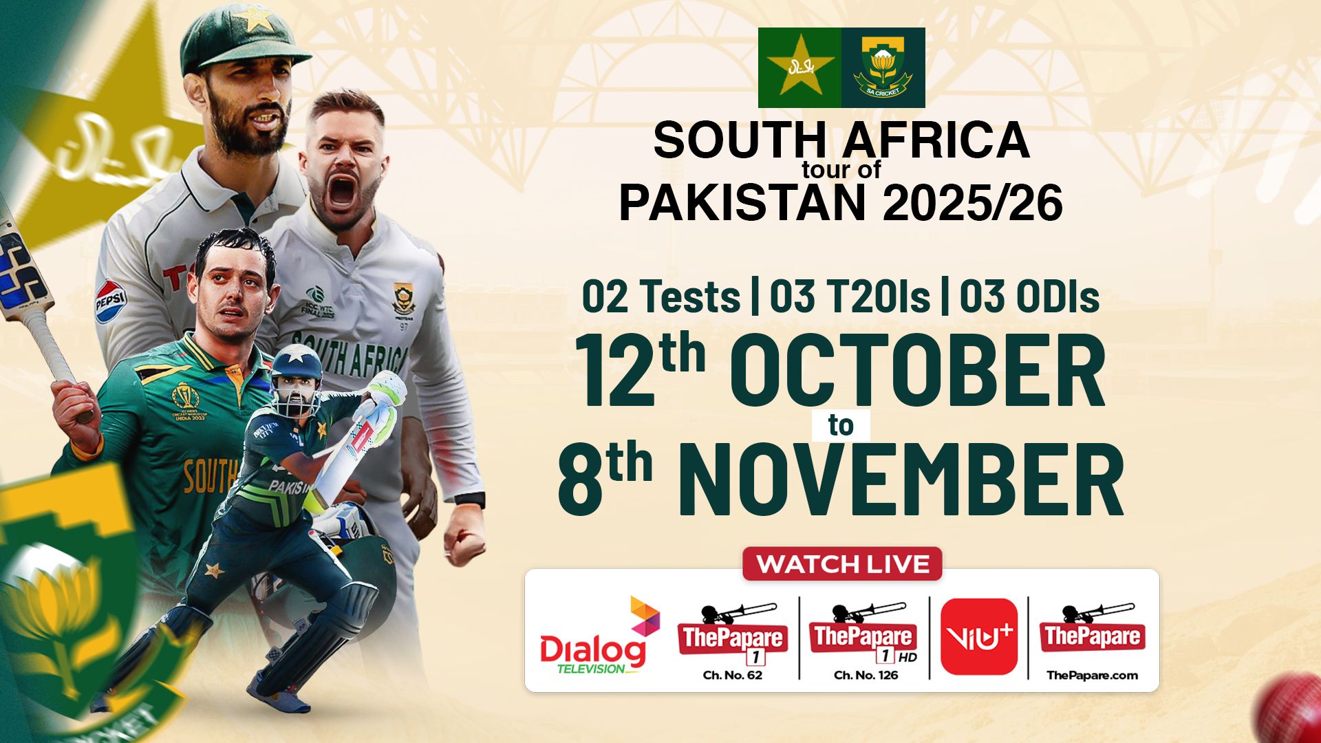 LIVE - South Africa tour of Pakistan 2025