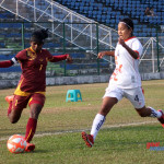 Sri Lanka captain Erandi Liyanage (L) in action against Bhutan at the 4th SAFF Women's Championship 2016