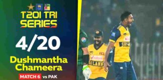 HIGHLIGHTS – Dushmantha Chameera 4/20 vs Pakistan | T20I Tri Series – Match 6 Dushmantha Chameera 4/20 vs Pakistan