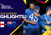 HIGHLIGHTS – England vs New Zealand – ICC U19 Men’s Cricket World Cup 2026 – Match 10, Super Six