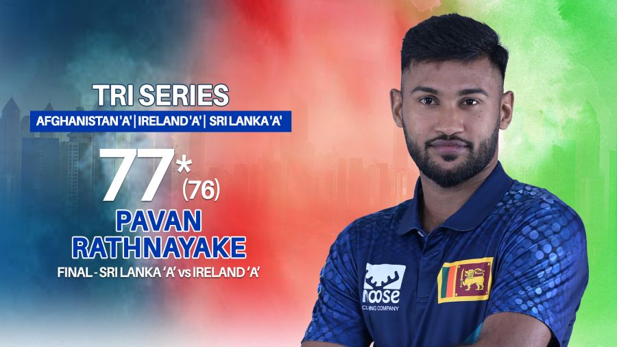 WATCH - Pavan Rathnayake 77* (76) vs Ireland ‘A’ - One Day Tri-Series ...