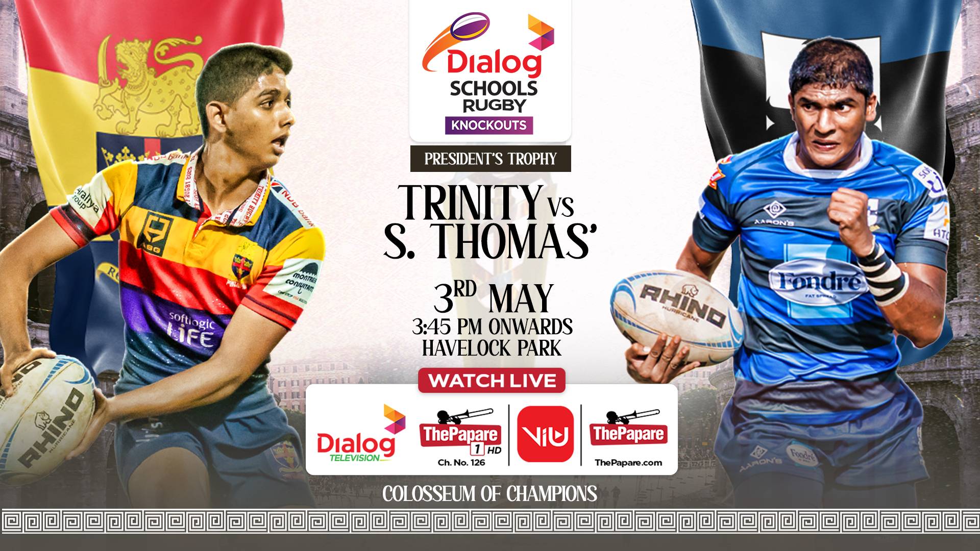 REPLAY – Trinity College Vs S. Thomas' College - Dialog Schools Rugby ...