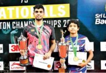 Viren Nettasinghe and Ranithma Liyanage defend National Badminton titles after dazzling performances Sri Lanka Badminton fb page
