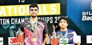 Viren Nettasinghe and Ranithma Liyanage defend National Badminton titles after dazzling performances Sri Lanka Badminton fb page