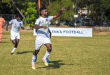 Nitharshan hat-trick powers Northern; Uva & Central fight Northern’s Mariyathas Nitharshan celebrating a goal against Southern Province | Ceylon Provincial League 2022 – Independence Trophy