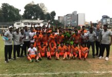 Southern stun Sabaragamuwa to progress to final on Penalties Southern celebrating the win against Sabaragamuwa in the 2nd leg semi-final | Ceylon Provincial League 2022 – Independence Trophy