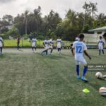 Sri Lanka U20 warming-up at the Beddegana Football Complex