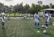 Sri Lanka U20 in improved performance v Sea Hawks Sri Lanka U20 warming-up at the Beddegana Football Complex