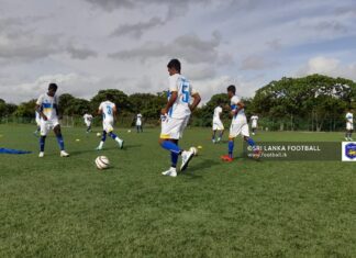Sri Lanka U20 warming-up prior to their practice match against Defenders
