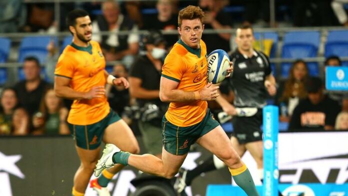 Andrew Kellaway scored a hat-trick during the Wallabies’ win over Argentina..