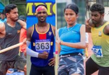 புவிதரன் போட்டிச் சாதனை; அசான், டக்சிதா, மிதுன்ராஜுக்கு தங்கம்