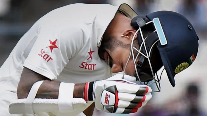 Dhawan scored 17 after being trapped lbw off Boult and did not take the field during New Zealand's run chase at the Eden Gardens, in Kolkata. (Photo: PTI)