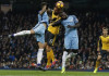 Manchester City crush Arsenal with stirring comeback Arsenal's Olivier Giroud in action with Manchester City's Bacary Sagna and Nicolas Otamendi