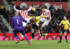 Stoke ease up to mid-table with win over Watford Stoke City's Peter Crouch shoots at goal