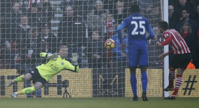 Southampton's Dusan Tadic scores their third goal from the penalty spot