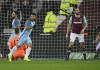 Five-star City demolish woeful West Ham Manchester City's Sergio Aguero celebrates scoring their fourth goal