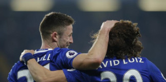Chelsea's Gary Cahill and David Luiz after the match