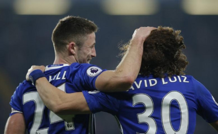 Chelsea's Gary Cahill and David Luiz after the match