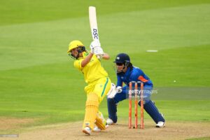 BIRMINGHAM, ENGLAND - JULY 29: Ash Gardner of Team Australia bats during the Cricket T20 Preliminary Round Group A match between Team Australia and Team India on day one of the Birmingham 2022 Commonwealth Games at Edgbaston on July 29, 2022 on the Birmingham, England. (Photo by Alex Davidson/Getty Images)