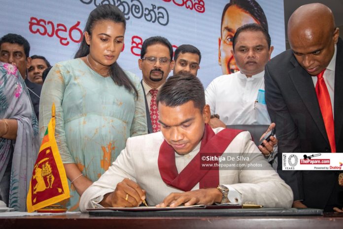 Cabinet Minister Namal Rajapakse assumes duties as minister of sports