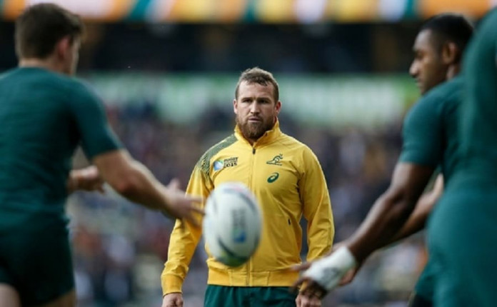 Australia's centre Matt Giteau (C), seen during the 2015 Rugby World Cup at Twickenham stadium in London