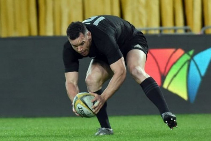 New Zealand's inside center Ryan Crotty marks a successful try against Australia during their game of the Bledisloe Cup game New Zealand's inside center Ryan Crotty marks a successful try against Australia during their game of the Bledisloe Cup game